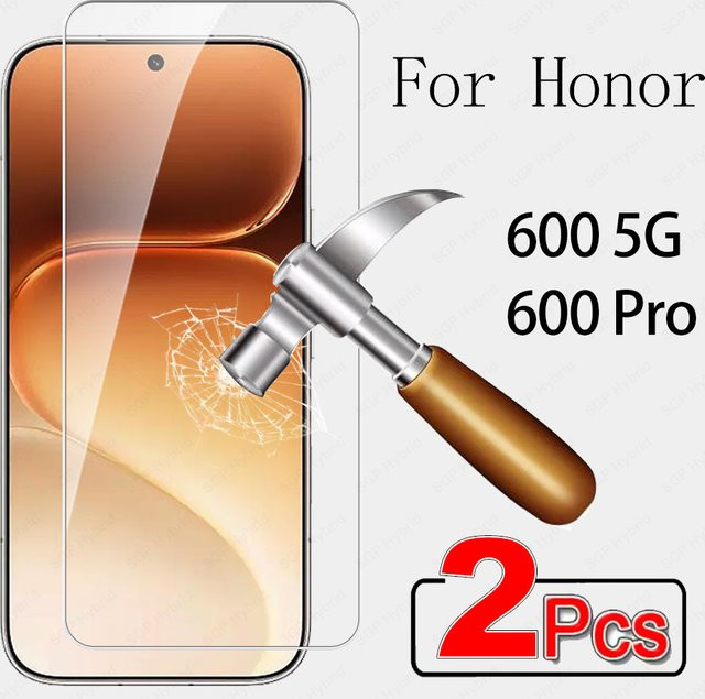 2 Stück Displayschutzglas für Honor 600 Pro 5G, gehärtetes Glas, 6,57 Zoll, transparent - Bild 1