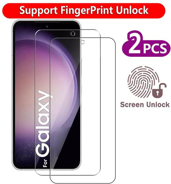 2er-Pack Displayschutzfolie aus gehärtetem Glas für Samsung Galaxy S24+ in Transparent, kompatibel mit Fingerabdruck-Entsperrung und vollständiger Abdeckung - Bild 1