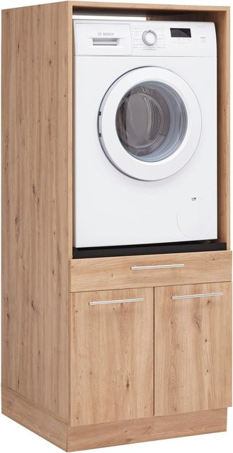 Mömax Waschmaschinenverbau Aileen in Eiche Artisan, modern mit Soft-Close-Türen, B/T/H: 67,5 x 67,5 x 162 cm - Bild 1