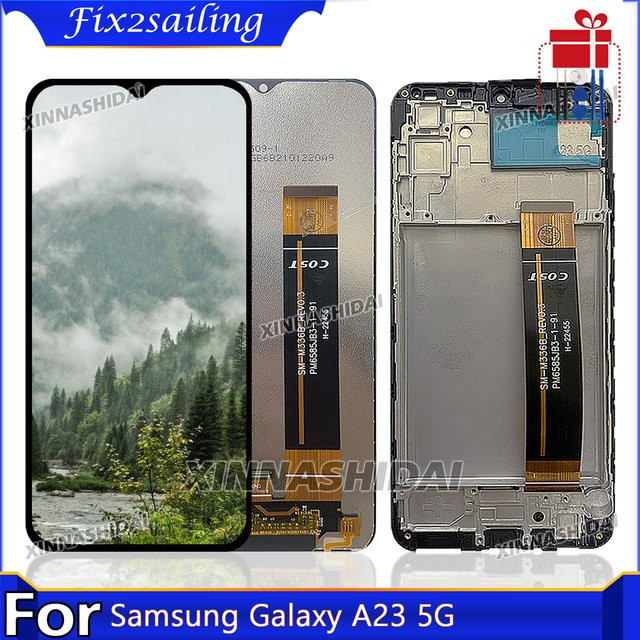 Samsung A23 5G LCD-Display Ersatz mit Rahmen und Touchscreen-Digitizer in Schwarz - Bild 1