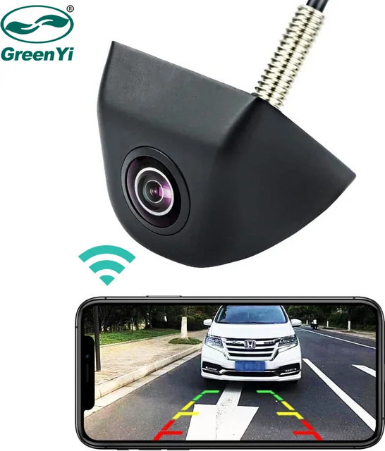 Greenyi HD 720p 170 Grad Fisheye Drahtlose 5G WiFi Rückfahrkamera für iPhone und Android in Schwarz - Bild 1