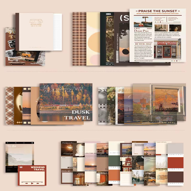 116-teiliges Vintage Geschenkbox-Set aus Papier in Braun und Multicolour für Erwachsene - Bild 3