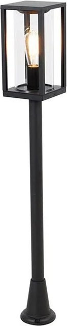 QAZQA Industrielle Außenlaterne Charlois in Schwarz, IP44 wetterfeste Gartenleuchte aus Aluminium und Kunststoff für Terrasse und Garten, E27 Fassung, Höhe: 100 cm - Bild 1