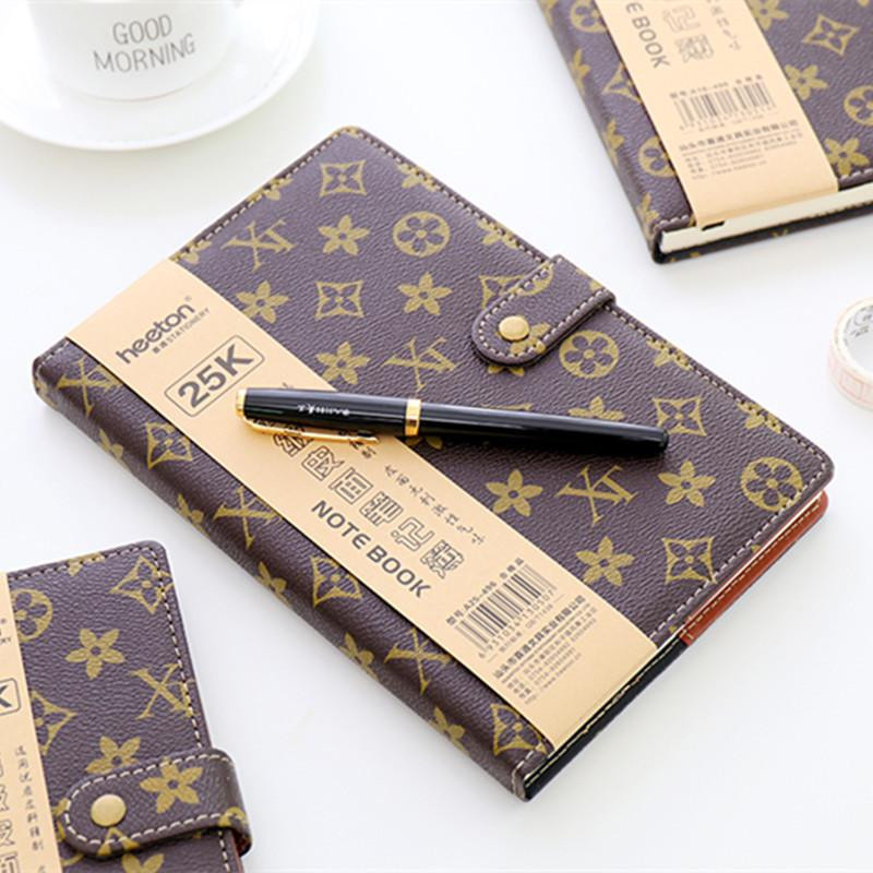 Koreanisches Retro Business Hardcover Tagebuch Notizbuch mit Schnalle in Braun - Bild 2