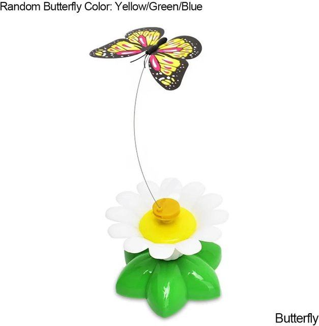 Yiran Furniture Katzenspielzeug, automatisches rotierendes elektrisches Spielzeug, bunter Schmetterling Vogel Tierform - Bild 1