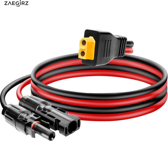 ZAEGIRZ XT60 auf Solarpanel-Kabel für tragbare Solargeneratoren und Powerstations wie Bluetti, Anker SOLIX, EcoFlow Delta und River - Bild 1