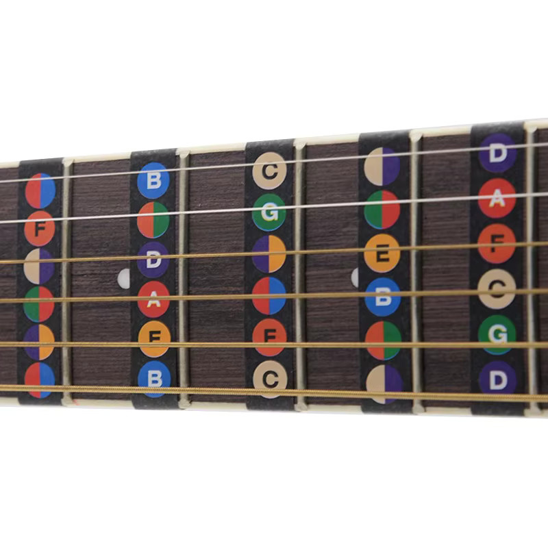 ZYF Gitarrenwaage-Aufkleber mit codierten Noten für das Griffbrett, bunte Etiketten zur visuellen Anleitung für Anfänger und Selbststudium - Bild 4