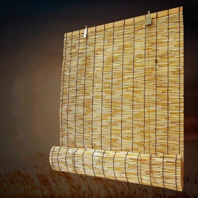 MLYJZH Holzjalousie in Beige als semi-transparenter Sichtschutz für Fenster und Balkon, B: 150 cm, H: 50 cm, T: 50 cm - Bild 1