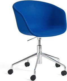 HAY About A Chair AAC 53 Schalensessel in Blau mit Polsterung aus Wolle und Aluminiumgestell - Bild 1