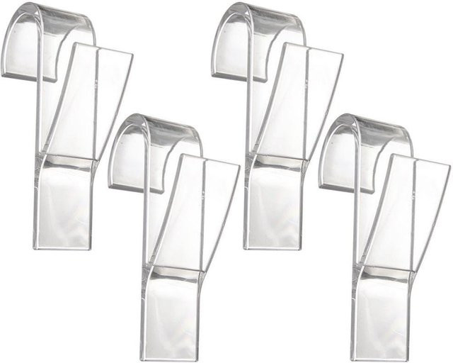 Orion 4er-Set Transparente Kunststoff-Hängehaken für Badezimmerhandtücher und Heizkörper - Bild 1