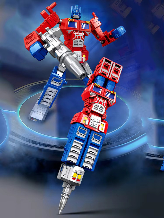 2-in-1 Transformations-Roboter-Spielzeug, Verwandelbarer Kugelschreiber, Roboter, Blau, Bunt / Mehrfarbig - Bild 6