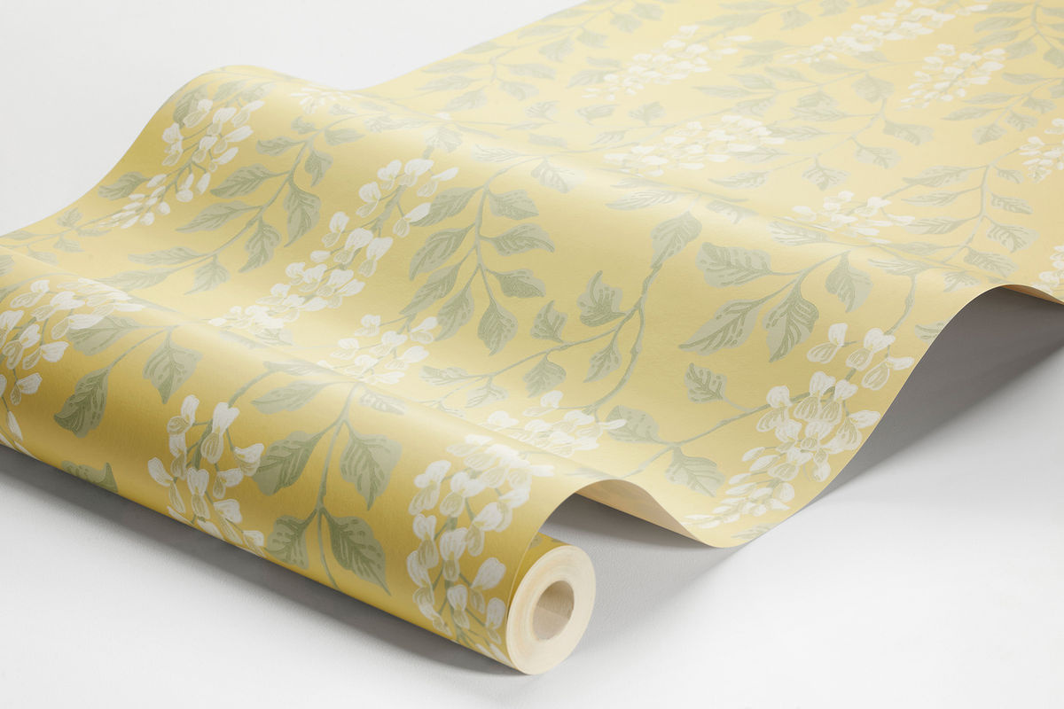 BoråsTapeter Wallpaper Blaregn 5709 - Florales Design in Grün und Gelb, Skandinavischer Stil, Vlies Tapete - Bild 3