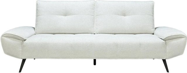 Kelopa Sofa in Weiß ohne Schlafmöglichkeit mit Armlehnen und Strukturstoff - Bild 1
