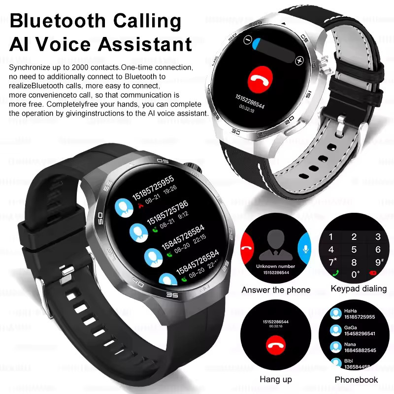KAVSUMI Smartwatch, Silber, Bluetooth, NFC, Herren - Bild 5