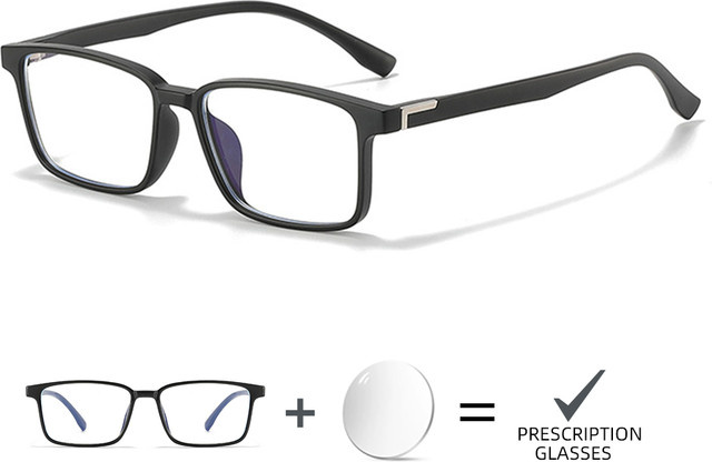 VIVIBEE Korrektionsbrille Herren, Vollrand, TR90, schwarz, matt - Bild 1