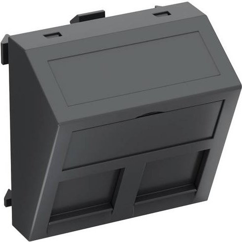 OBO Bettermann Abdeckung Datentechnikträger, Grau, B: 4,5 cm, H: 4,5 cm, T: 2,6 cm - Bild 1