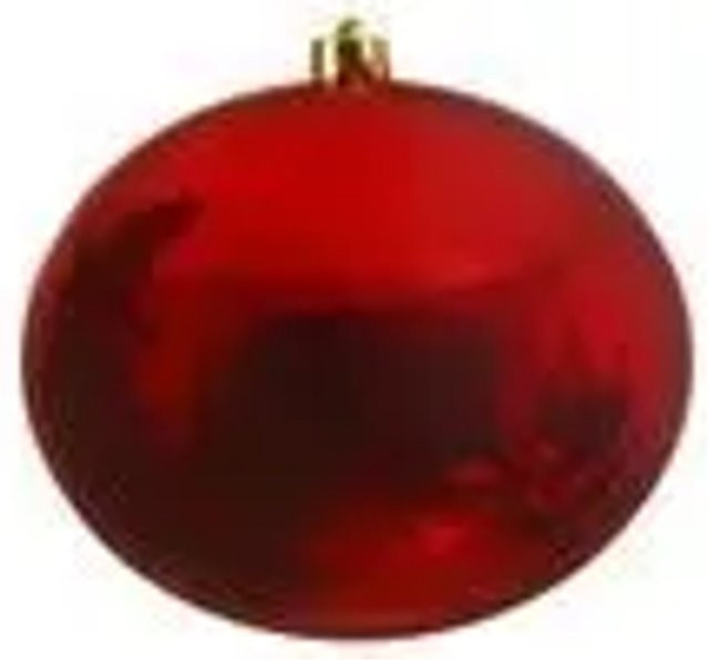 Kaemingk Weihnachtsbaumkugel aus Kunststoff, Rot Glanz, Durchmesser: 25 cm - Bild 1