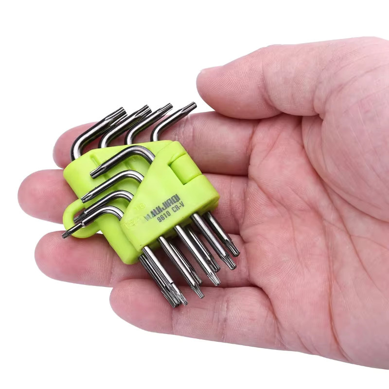 LDKGJJS Stern Torx Bit Set 8-teilig in Gelb mit T5 bis T20 - Bild 1