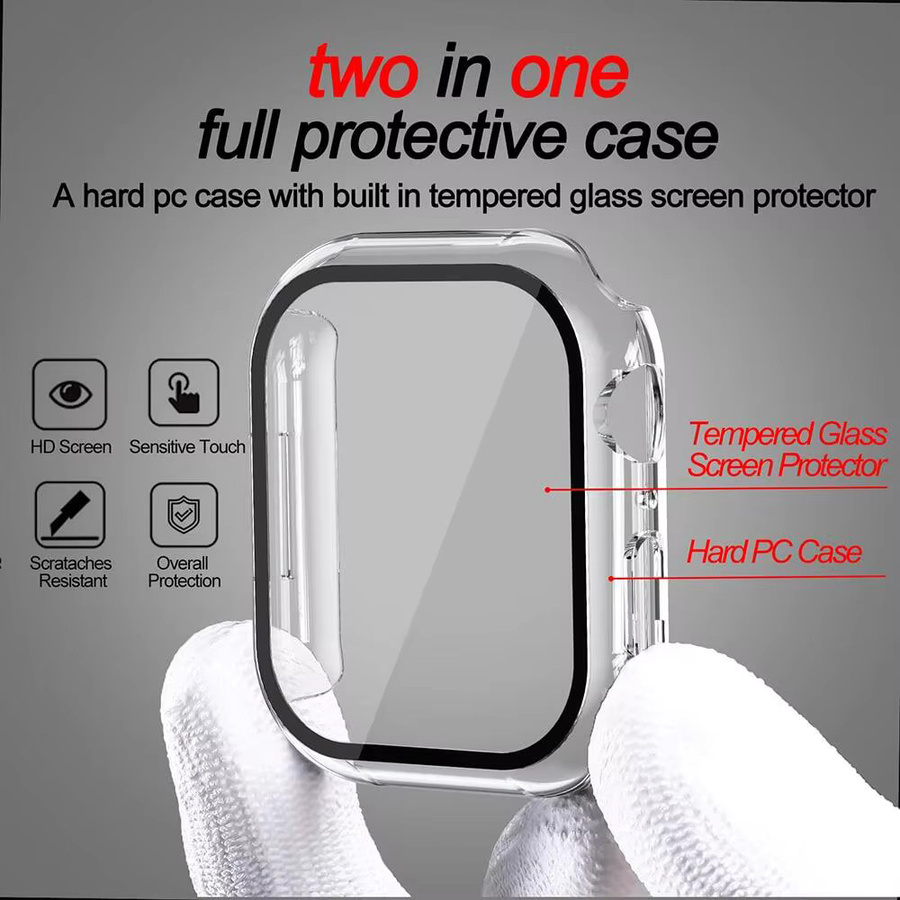 Hiyii Displayschutzfolie Gehärtetes Glas, Apple Watch Case Zubehör, Unisex - Bild 3