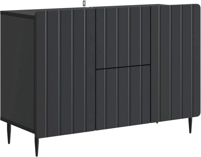 vidaXL Sideboard modern Schwarz matt aus Holzwerkstoff B/T/H: 89 x 34,5 x 62 cm - Bild 1