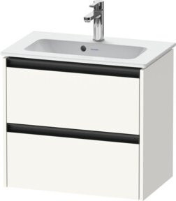 Duravit Waschtischunterschrank Ketho.2 Compact, Farbe: Weiß matt, 2 Schubladen, wandhängend, B: 61 cm, T: 39 cm, H: 54,9 cm - Bild 1