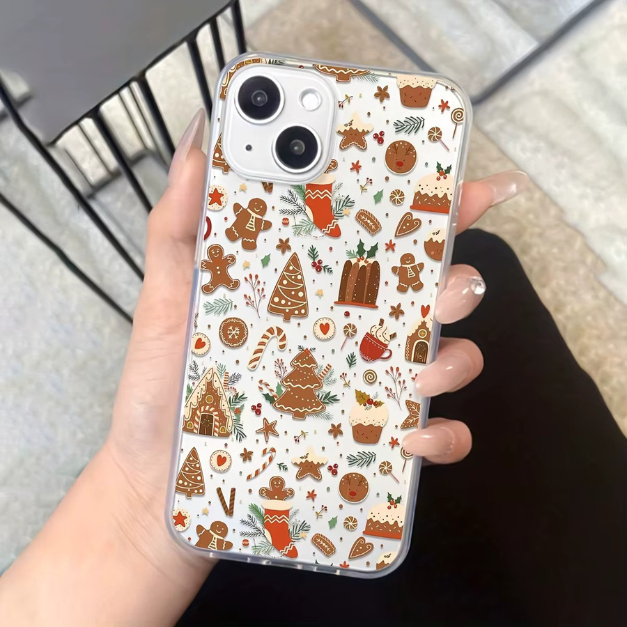 Transparente TPU-Handyhülle mit buntem Weihnachtsmuster für Apple iPhone 17 16 15 14 13 12 11 Pro Max Plus Mini und XS XR X 7 8 - Bild 2