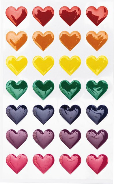Rico Design Paper Poetry Sticker Herzen mehrfarbig groß - Bild 1