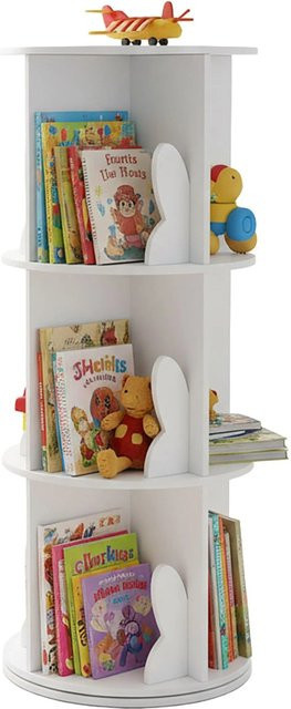 Relaxdays Kinderbücherregal aus MDF in Weiß, drehbar, Höhe: 97 cm, Tiefe: 40 cm - Bild 1