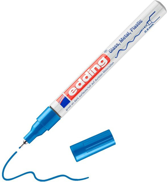 Edding Lackmarker 780 Permanentmarker Blau mit feiner Spitze für Kunststoff und Aluminium - Bild 2