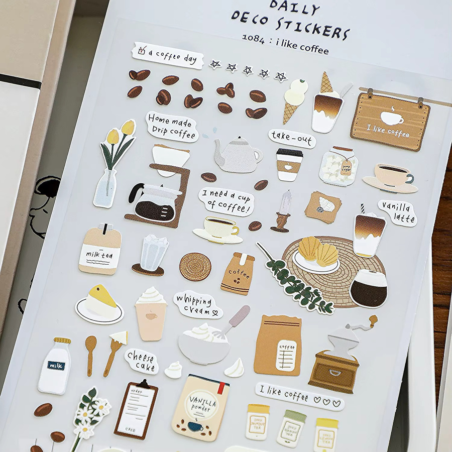 Suatelier I Like Coffee Papiersticker für Scrapbooking und DIY Tagebuch, Mehrfarbig - Bild 2