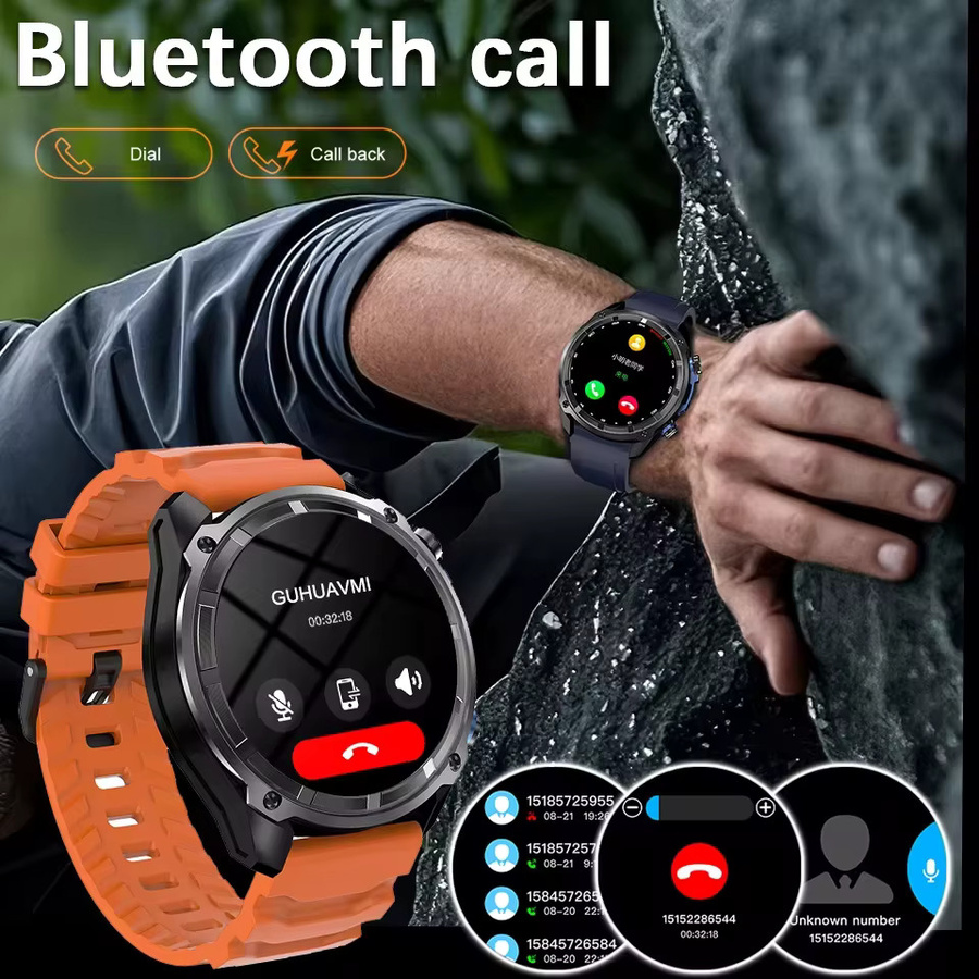 GUHUAVMI Smartwatch, Herren, Schwarz, GPS, 10 ATM, Rund - Bild 5