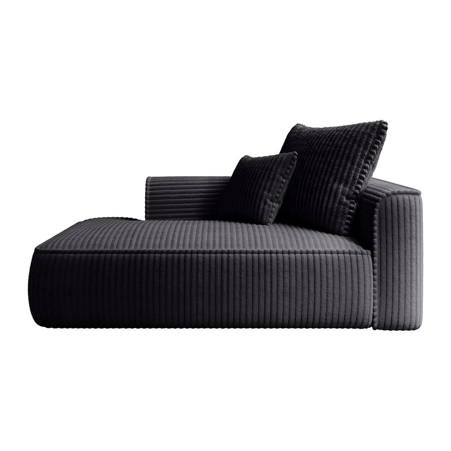 Vente-unique Recamiere Pineta ohne Schlaffunktion in Schwarz mit 180 cm Breite - Bild 2