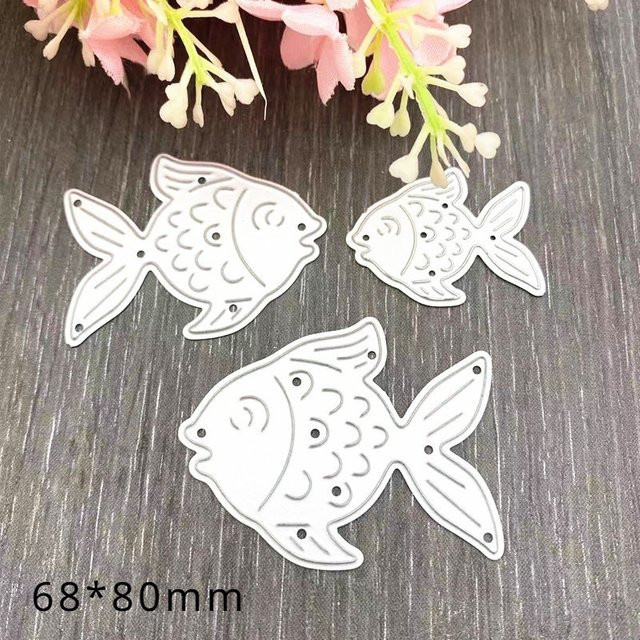 Mall Metall-Stanzformen Fisch für DIY Scrapbooking, Karten und dekorative Handwerksarbeiten in Silber - Bild 1