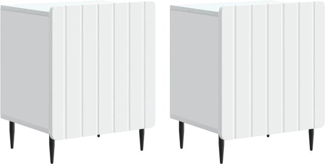 vidaXL Nachttisch Set 2 Stück Weiß Modern B/T/H: 43 x 34,5 x 52 cm - Bild 1