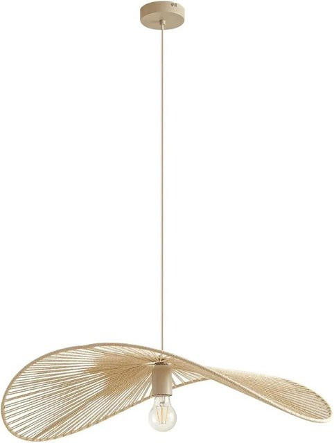 Lindby Pendelleuchte Valdorin Modern aus Papier und Eisen in Creme, 1-flammig, E27 - Bild 1