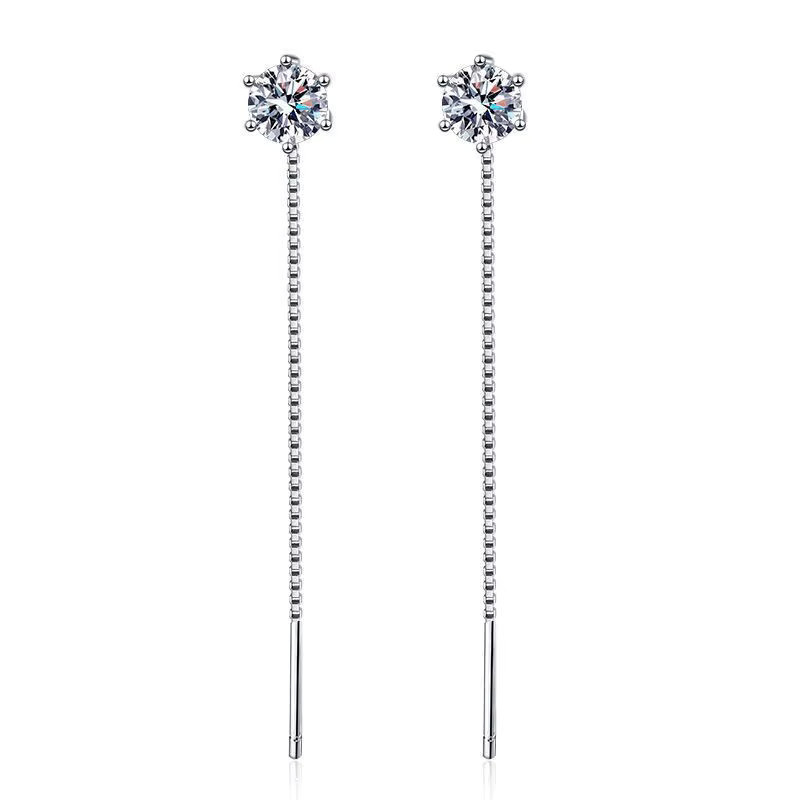YDSMOSO Ohrringe, 925 Silber, Moissanit, Brillant, Damen - Bild 4