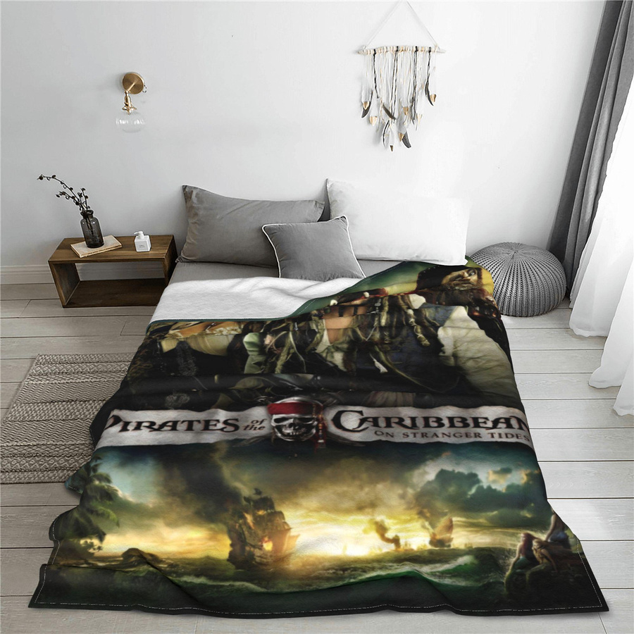 Pirates of the Caribbean Fremde Gezeiten Jack Sparrow Flanell Decke, Mehrfarbig, B x H: 127 x 152,4 cm - Bild 5