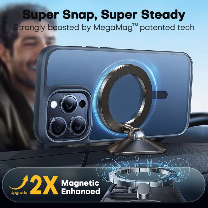 QOOVI Mini Magnetische Auto Handyhalterung für Dashboard und GPS, kompatibel mit MagSafe für iPhone 16 15, Xiaomi und Samsung, in Schwarz oder Silber - Bild 2