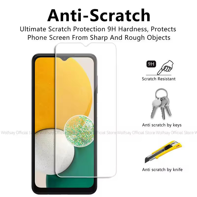 3er-Set gehärtetes Glas Displayschutz für Samsung Galaxy A13 A22 A23 A53 F14 F23 F42 F54 M54 M14 M23 M33 5G A13 A24 4G in Transparent - Bild 2