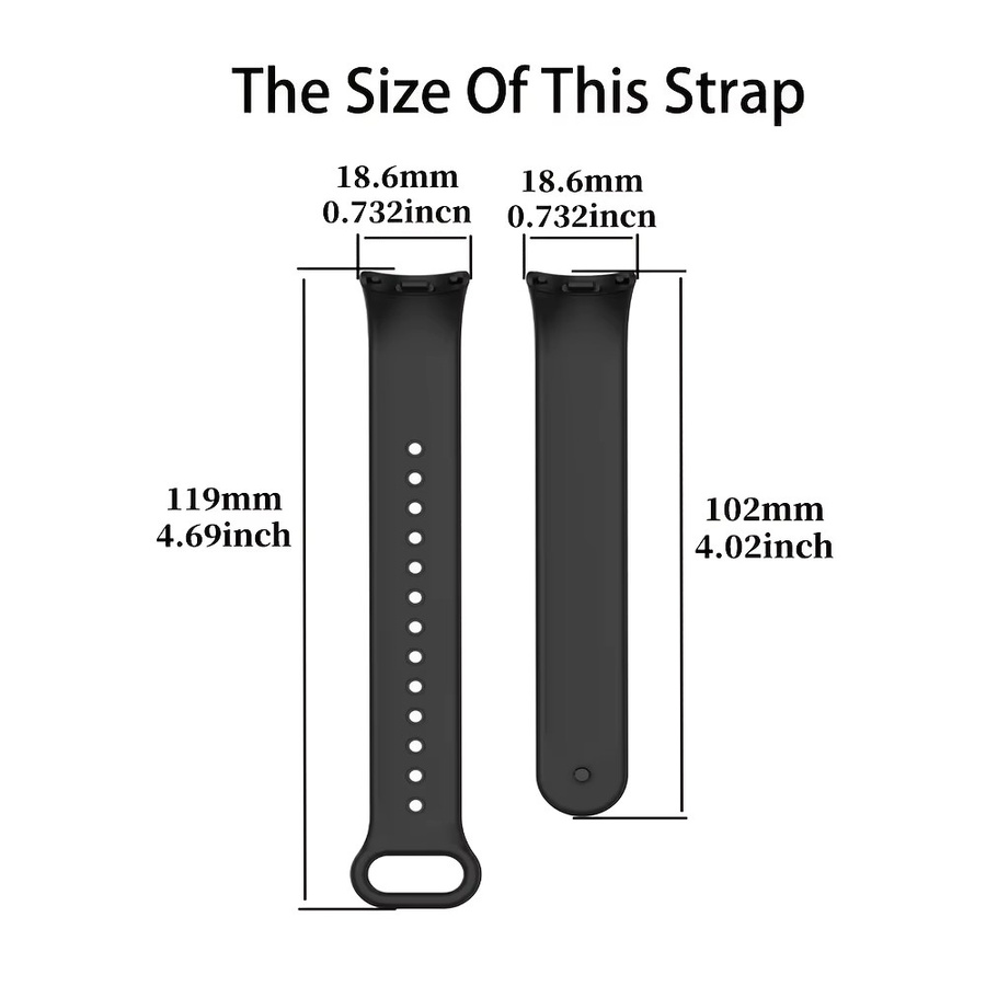 Xiaomi Uhrenarmband Silikon, Schwarz, Unisex, Mi Band 8 9 - Bild 4