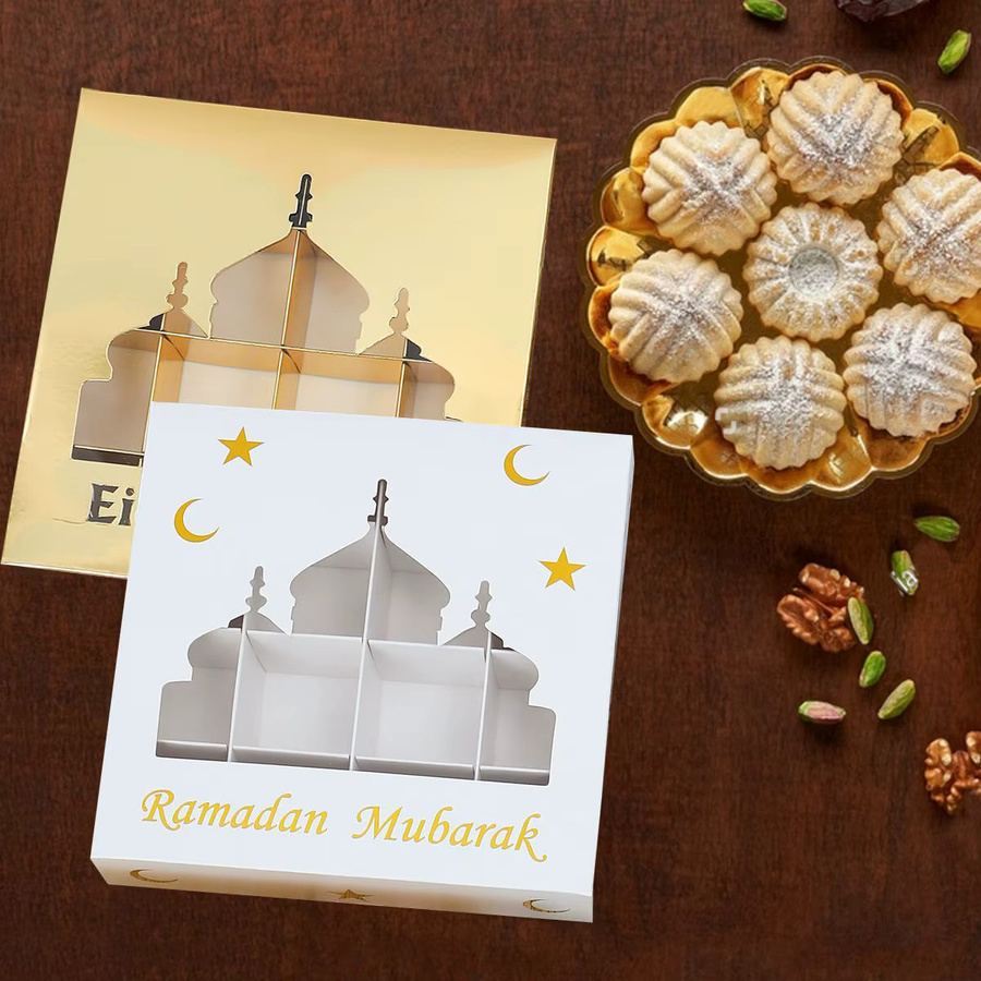 Eid Mubarak Geschenkboxen für Ramadan und Eid al Adha als DIY Dekoration für Süßigkeiten und Kuchen aus Papier - Bild 2