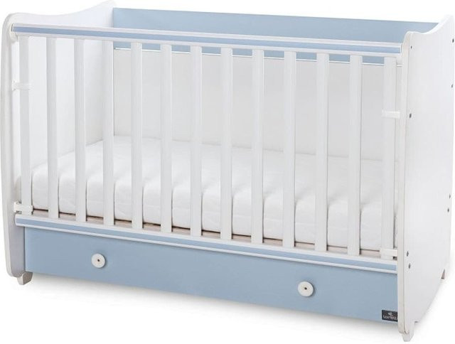 Lorelli Babybett Dream umbaubar als Schreibtisch und Schaukelbett, weiß blau, B/T/H: 120 x 60 x 19 cm - Bild 1