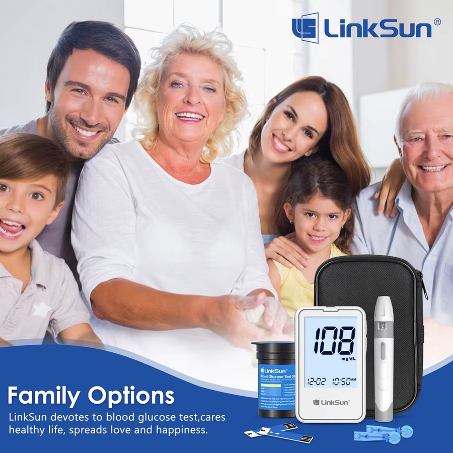 Linksun Blutzuckermessgerät G-425-2 in Weiß mit 50/100 Teststreifen Digitales Diabetes-Testkit zur Blutzuckerüberwachung - Bild 4