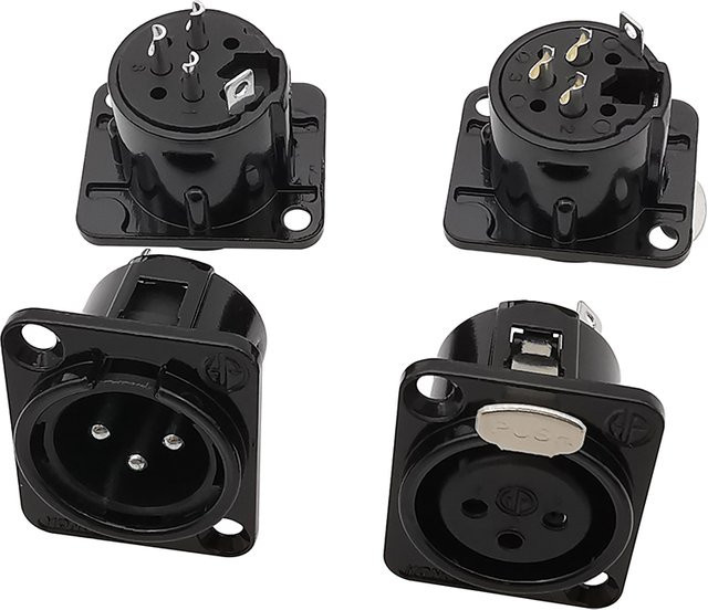 ALLiSHOP 10er Set XLR 3-polige Buchsen für Audio-Mikrofon-Stecker in Schwarz - Bild 1