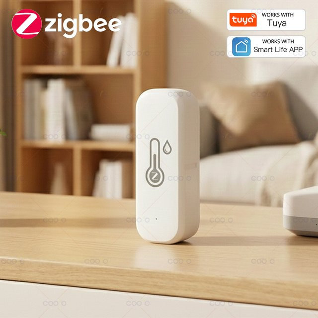Tuya Smart Zigbee Temperatur-Feuchtigkeitssensor in Weiß mit App-Fernüberwachung für dein Smart Home via Smart Life und Zigbee2mqtt - Bild 1