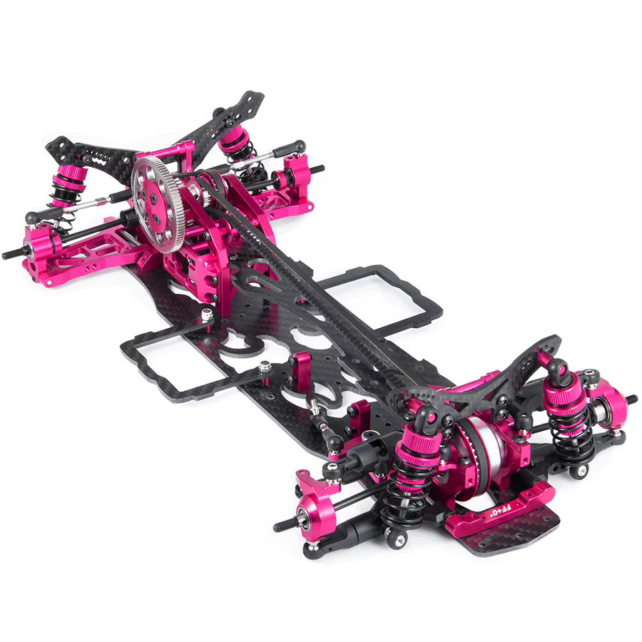YEAHRUN RC-Car-Chassisrahmen aus Legierung und Carbon, mit 4 Rädern - Bild 2