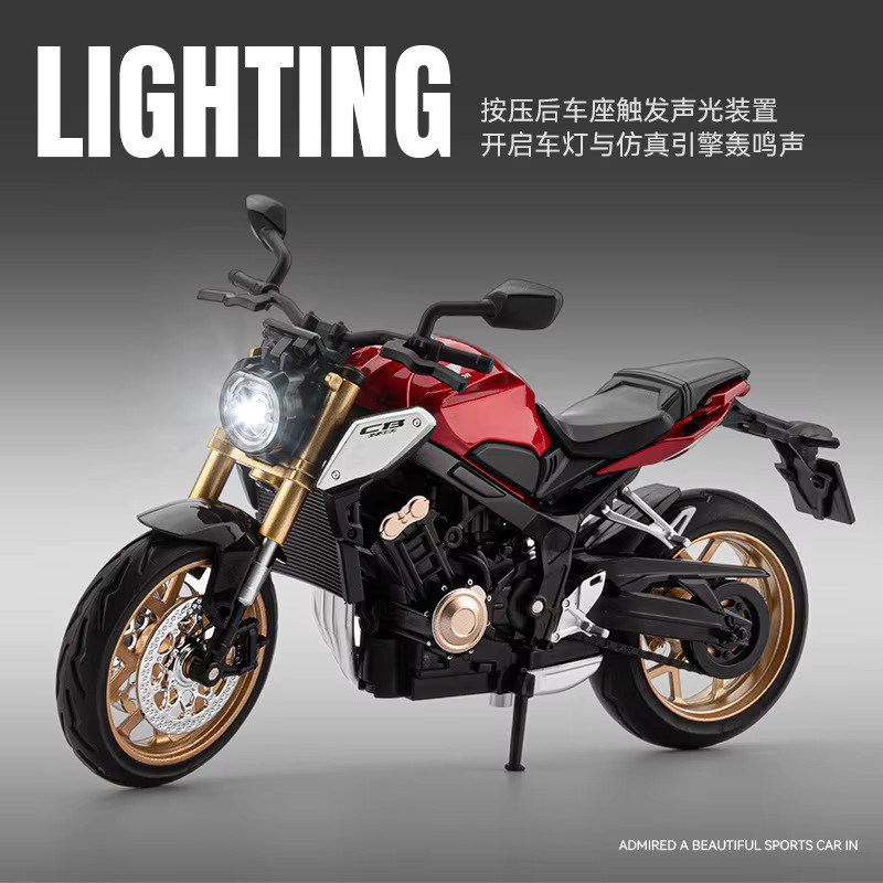 KaKBeir CB650 Motorrad Modell, 1:12, Metall, Grau - Bild 2