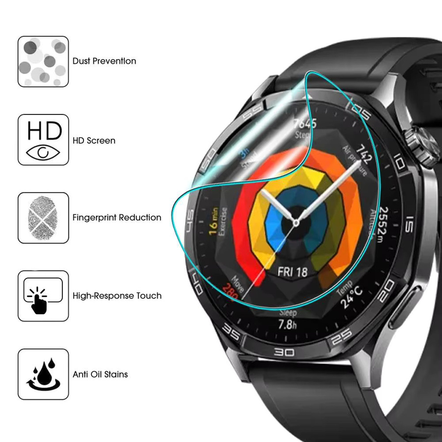 4 Stück Hydrogel-Schutzfolie für Huawei Watch GT 5 4 3 GT2, Silikon - Bild 3