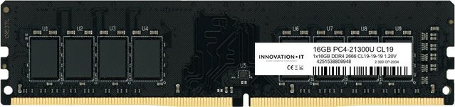 Innovation IT DDR4 2666 MHz 16 GB RAM Speichermodul Schwarz (INNO16G26662GS) - Bild 1