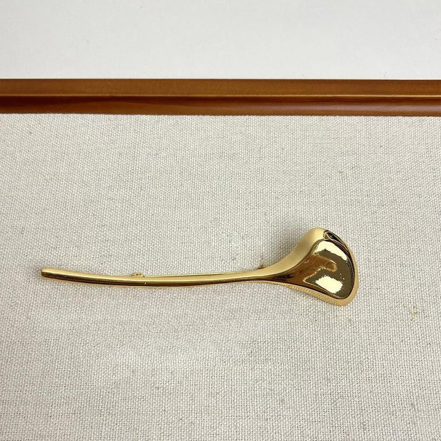 Brosche Ginkgoblatt, Gold, Damen, Vintage - Bild 1